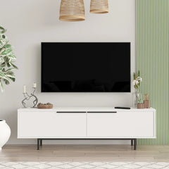 Snowveil TV Console closed in a bright interior