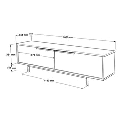 Snowveil TV Console dimension drawing