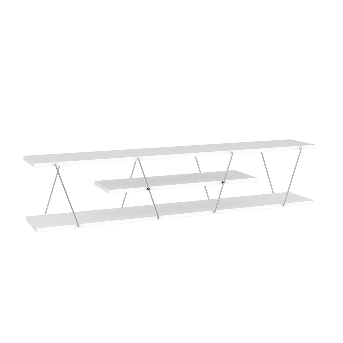 Tars TV Unit in white and chrome, product view