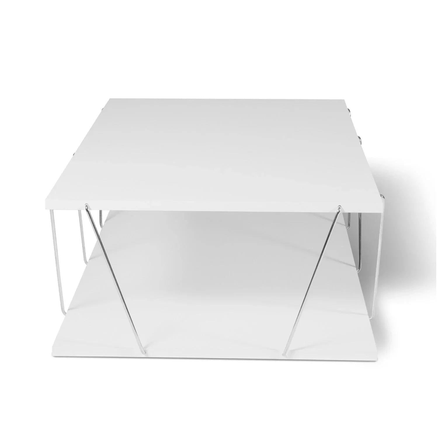 Home Canvas Furniture Trading LLC.Tars Modern Coffee Table White-Chrome Coffee Tables 