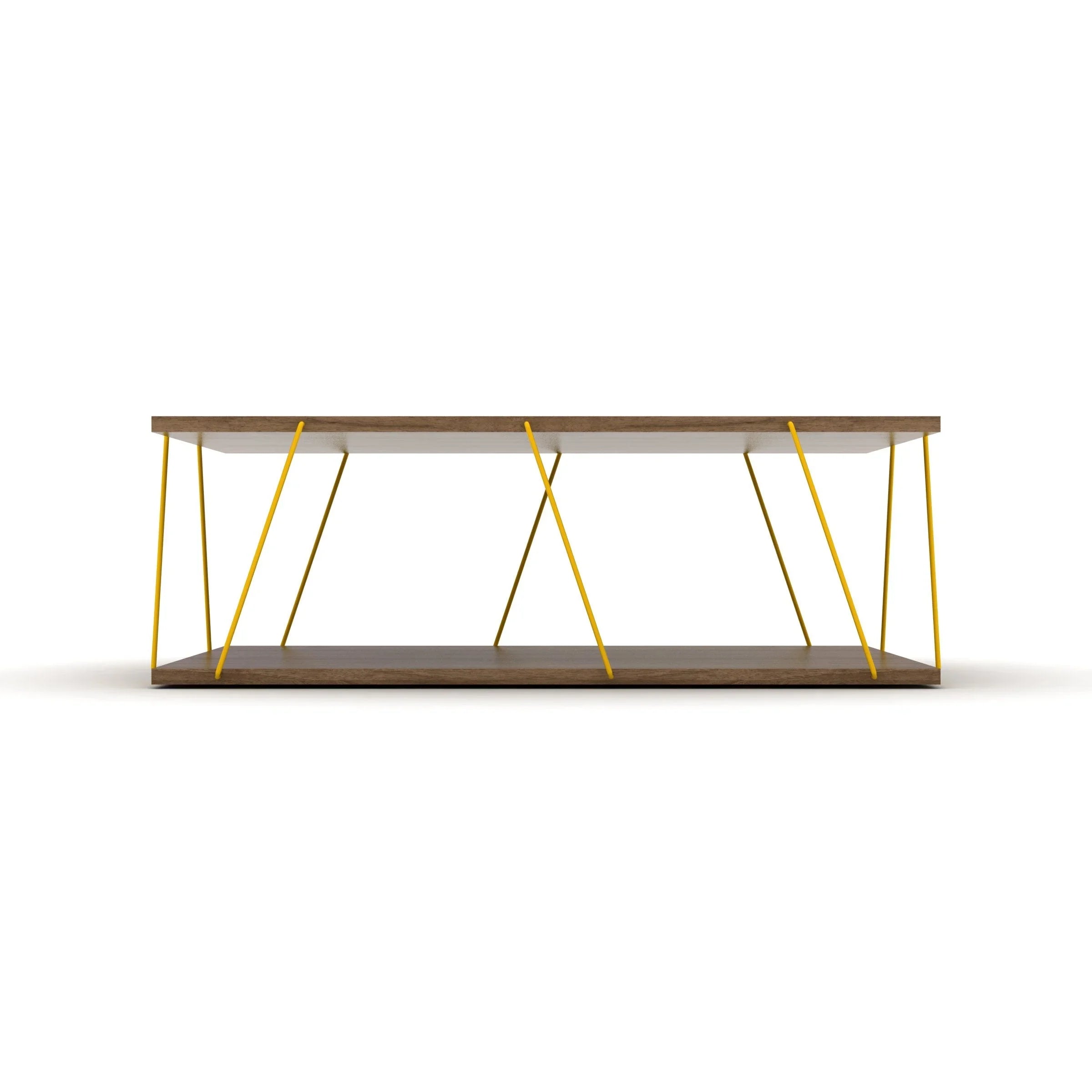 Home Canvas Furniture Trading LLC.Tars Modern Coffee Table Walnut-Yellow Coffee Tables 