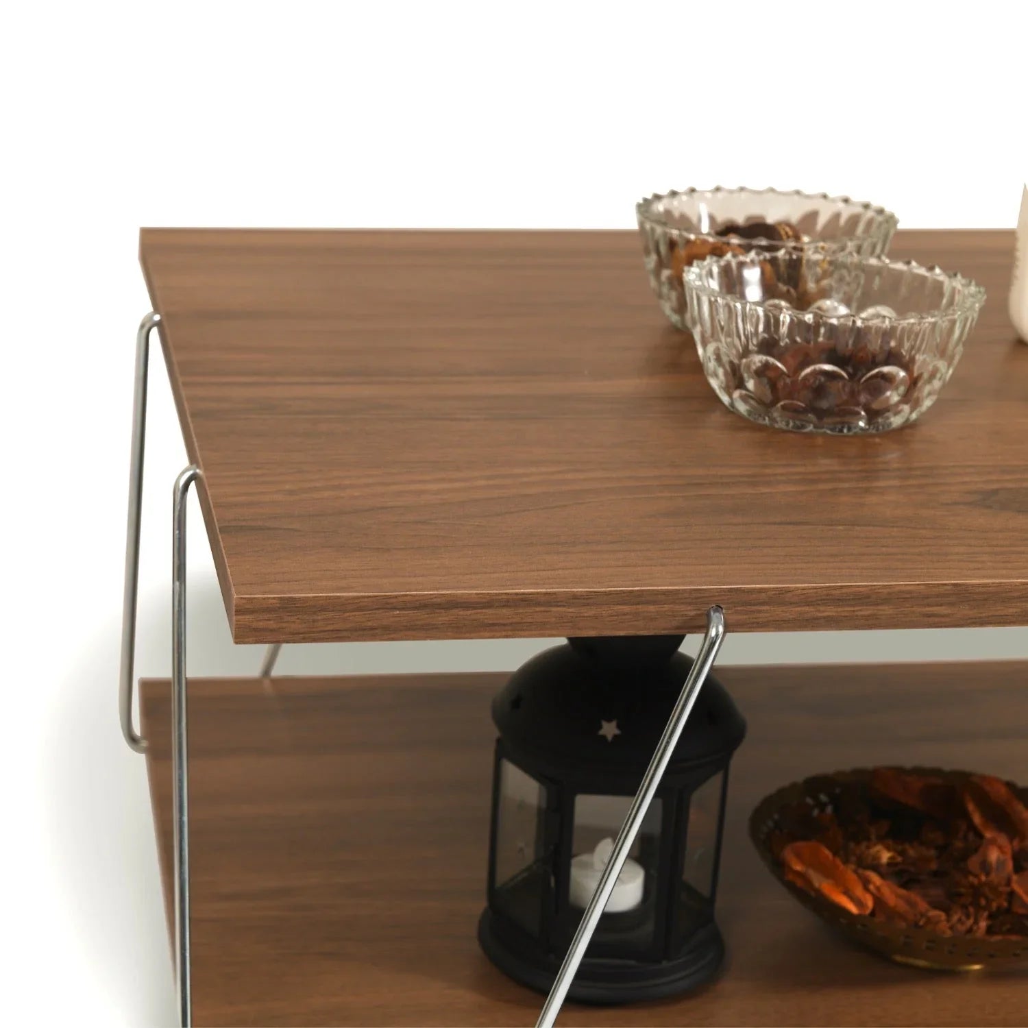 Home Canvas Furniture Trading LLC.Tars Modern Coffee Table Walnut-Chrome Coffee Tables 