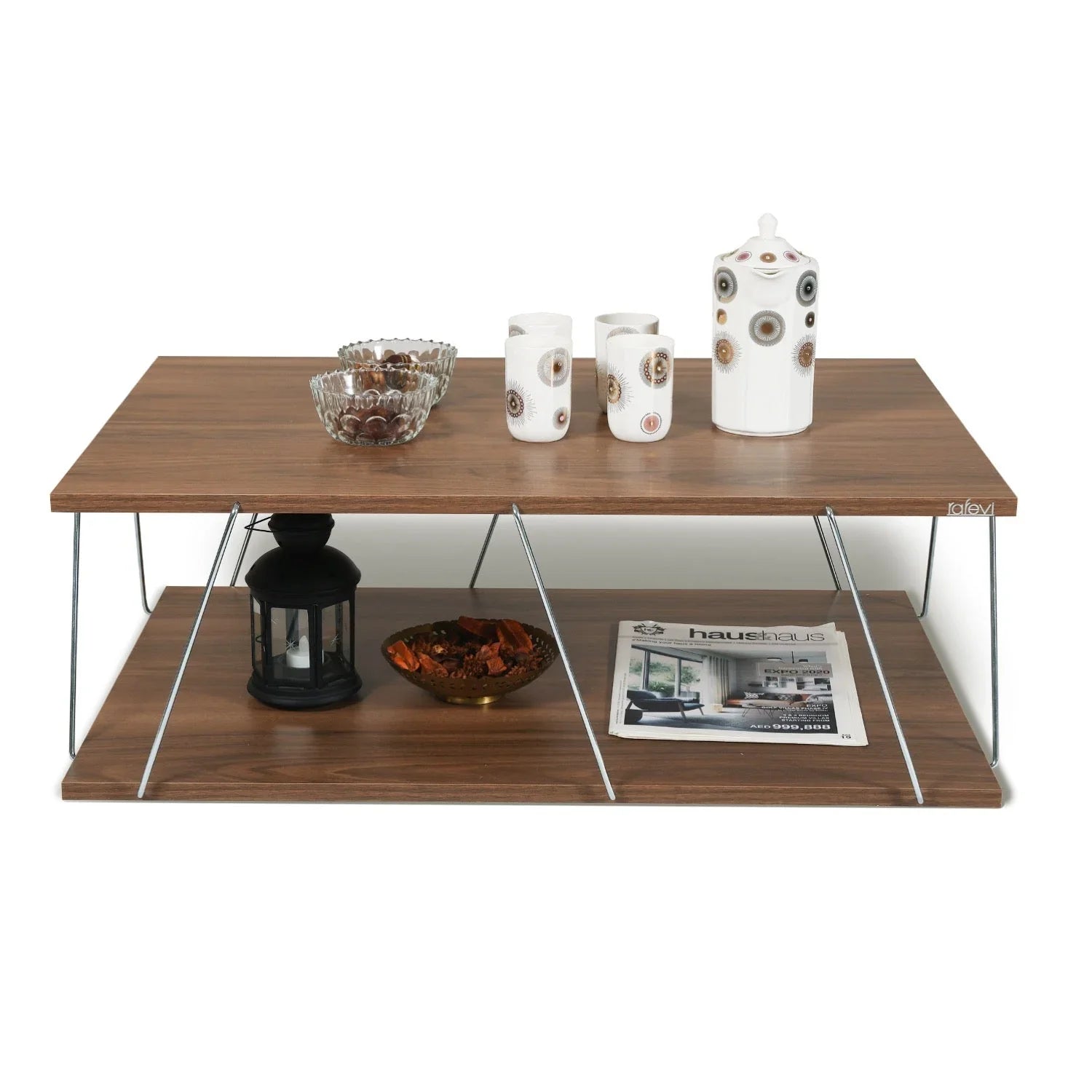 Home Canvas Furniture Trading LLC.Tars Modern Coffee Table Walnut-Chrome Coffee Tables 