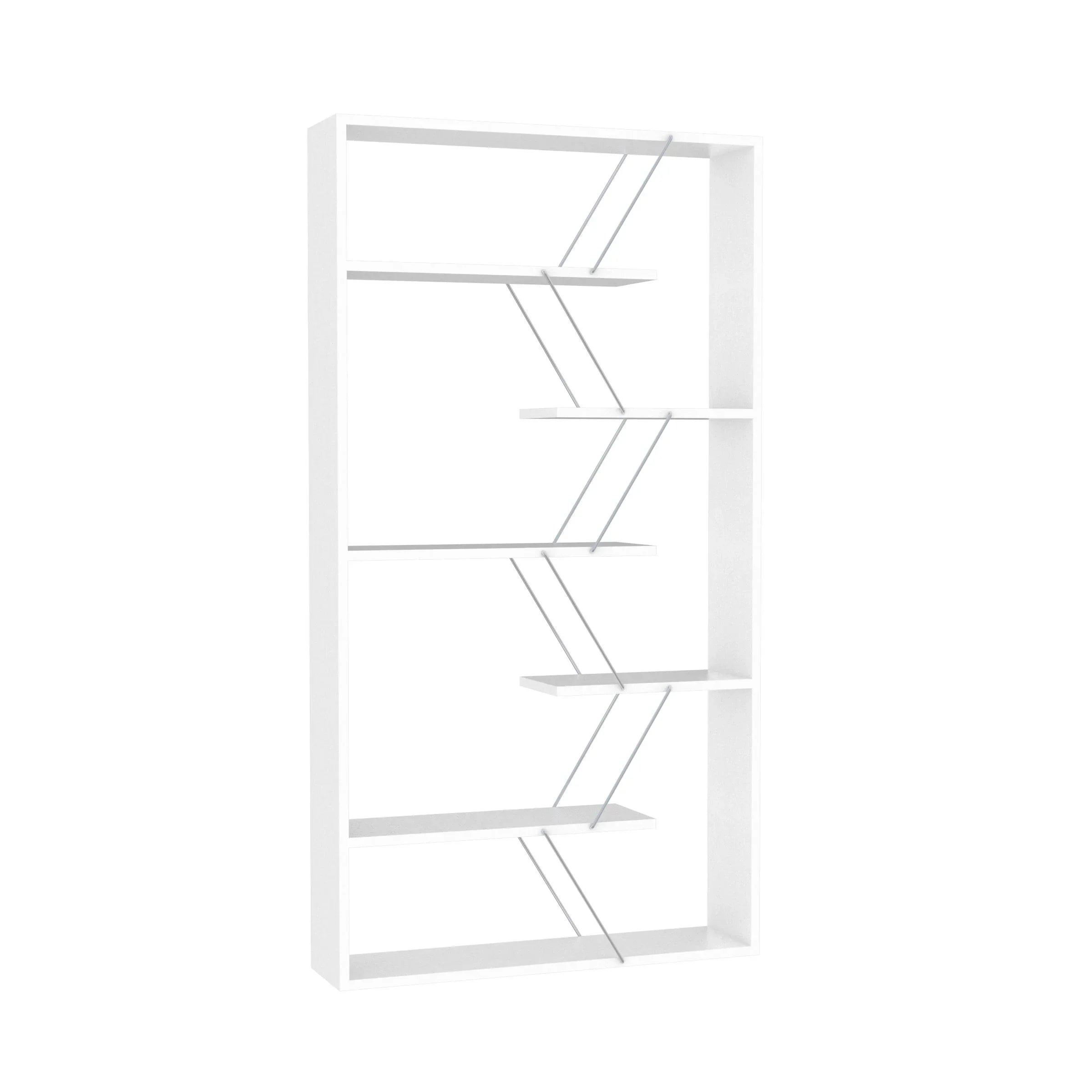 Home Canvas Furniture Trading LLC.Tars Book Shelf - White/Chrome Book Shelf 