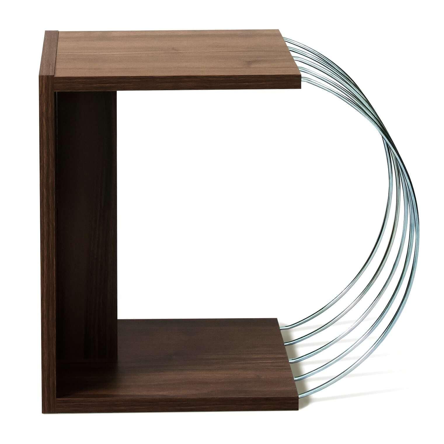 Home Canvas Furniture Trading LLC.Case Accent Side Table Walnut-Chrome Coffee Table 