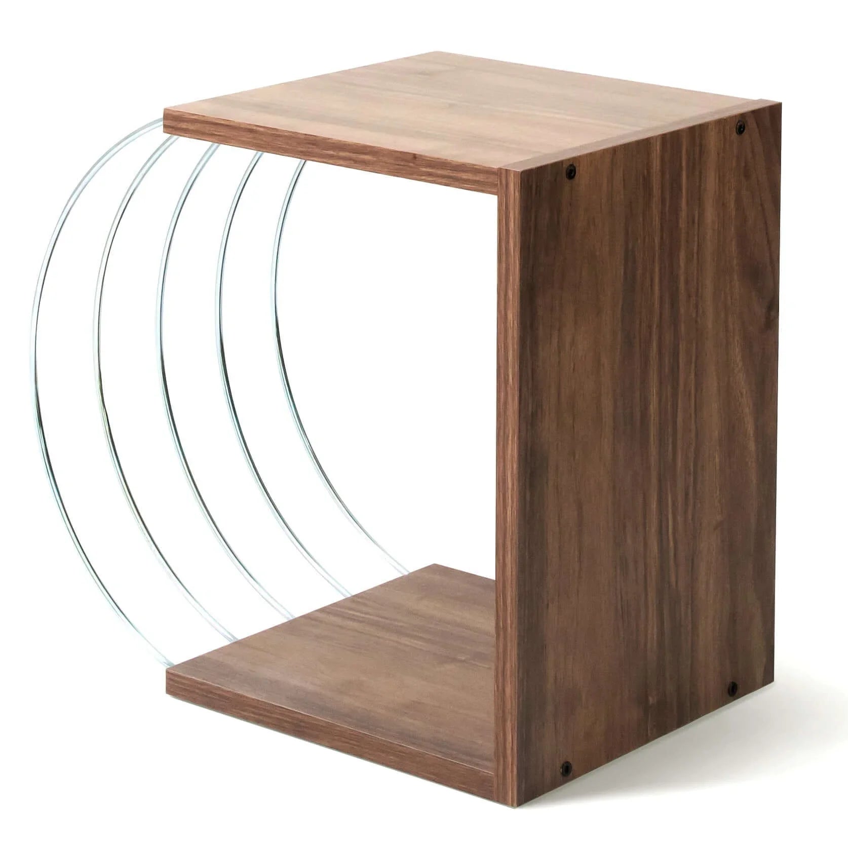 Home Canvas Furniture Trading LLC.Case Accent Side Table Walnut-Chrome Coffee Table 