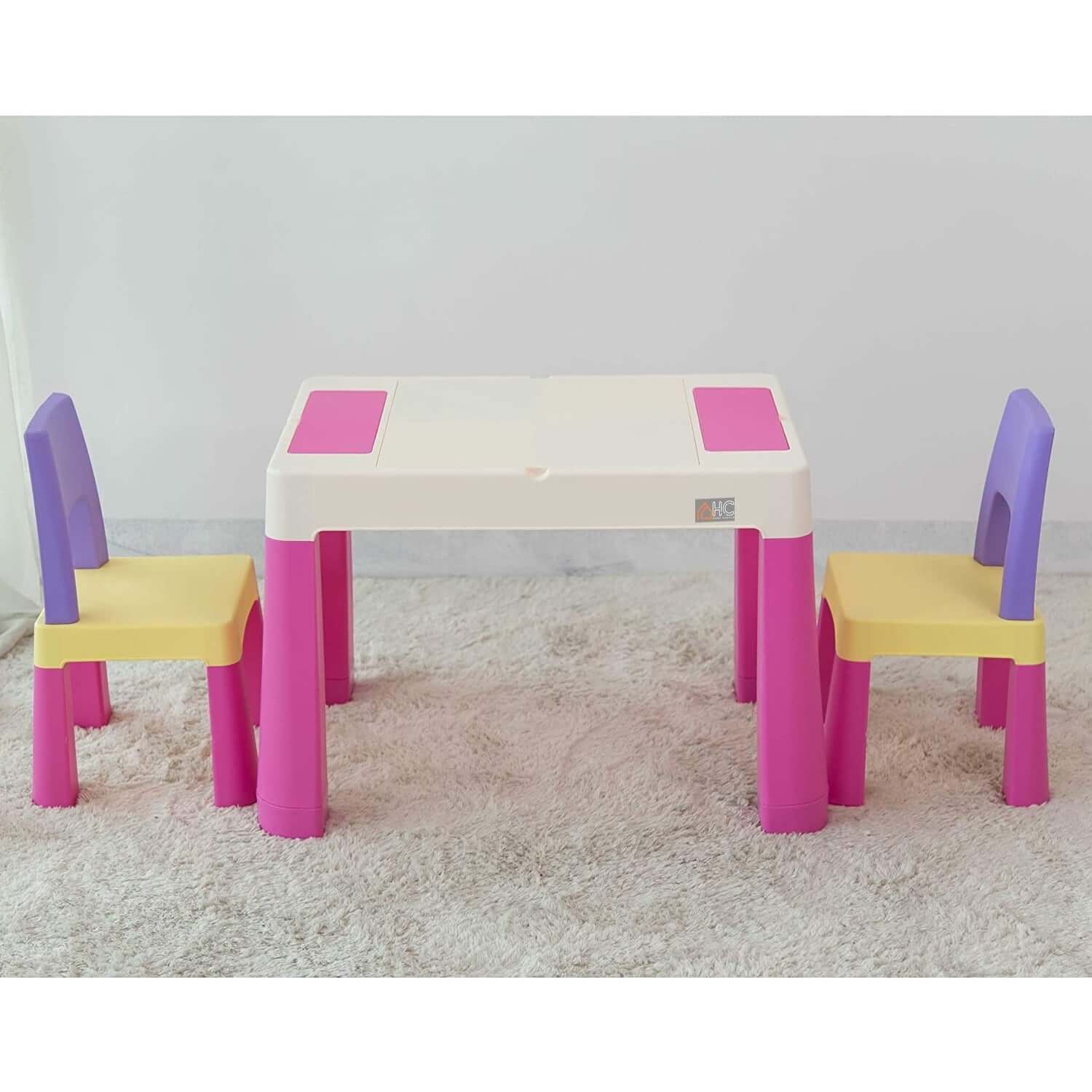 Home Canvas Furniture Trading LLC.Block Study Table & Two Chair Set Table Chair 