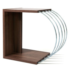Home Canvas Furniture Trading LLC.Case Accent Side Table Walnut-Chrome Coffee Table 