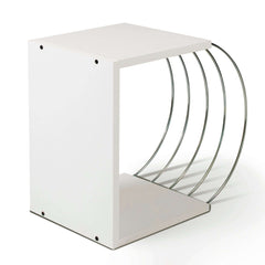Home Canvas Furniture Trading LLC.Case Accent Side Table White-Chrome Coffee Table 