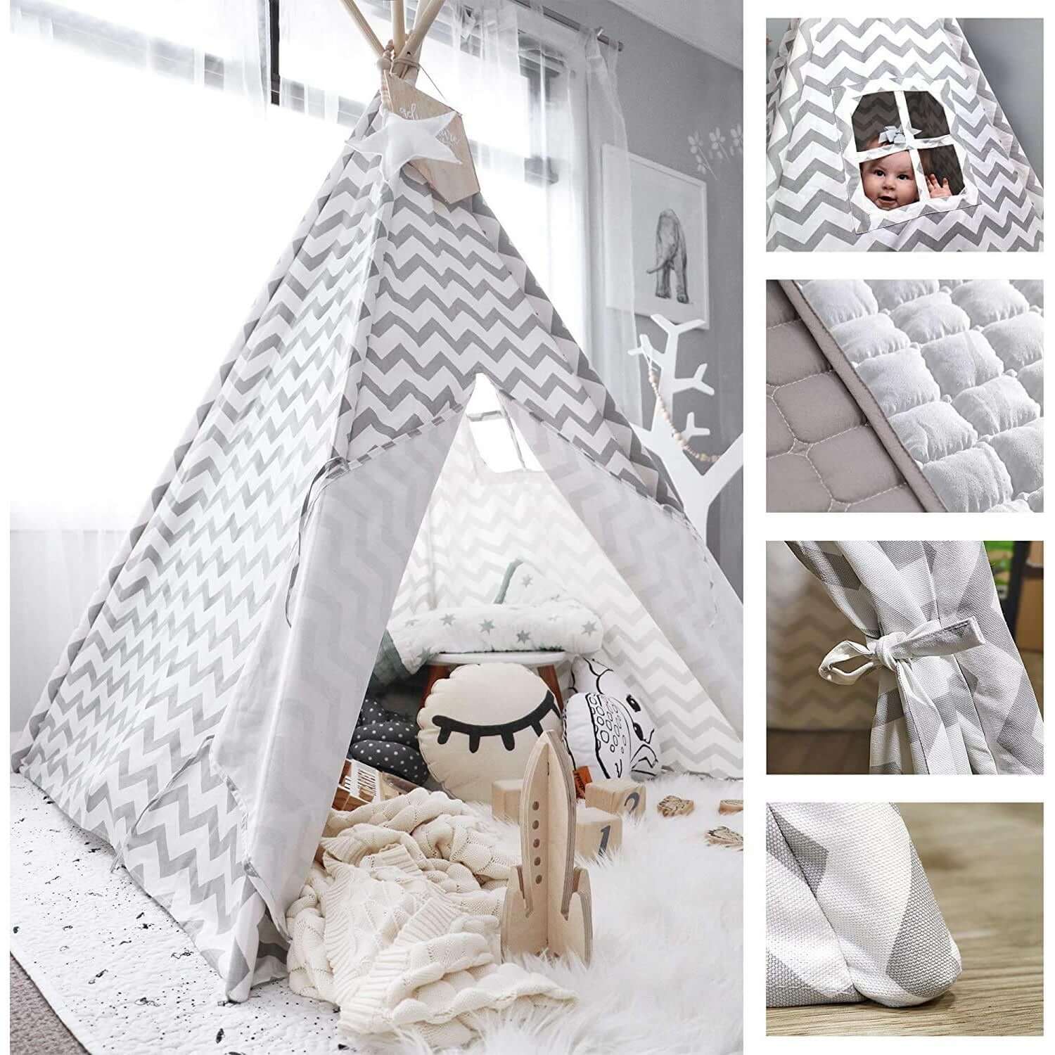 Home Canvas Furniture Trading LLC.Cloud Teepee Tent 4 walls Blue Play House 