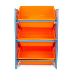Home Canvas Furniture Trading LLC.Crazy Monster Toy Storage 3Bins Organizer For Kids Play Room, Blue Kids Furniture 
