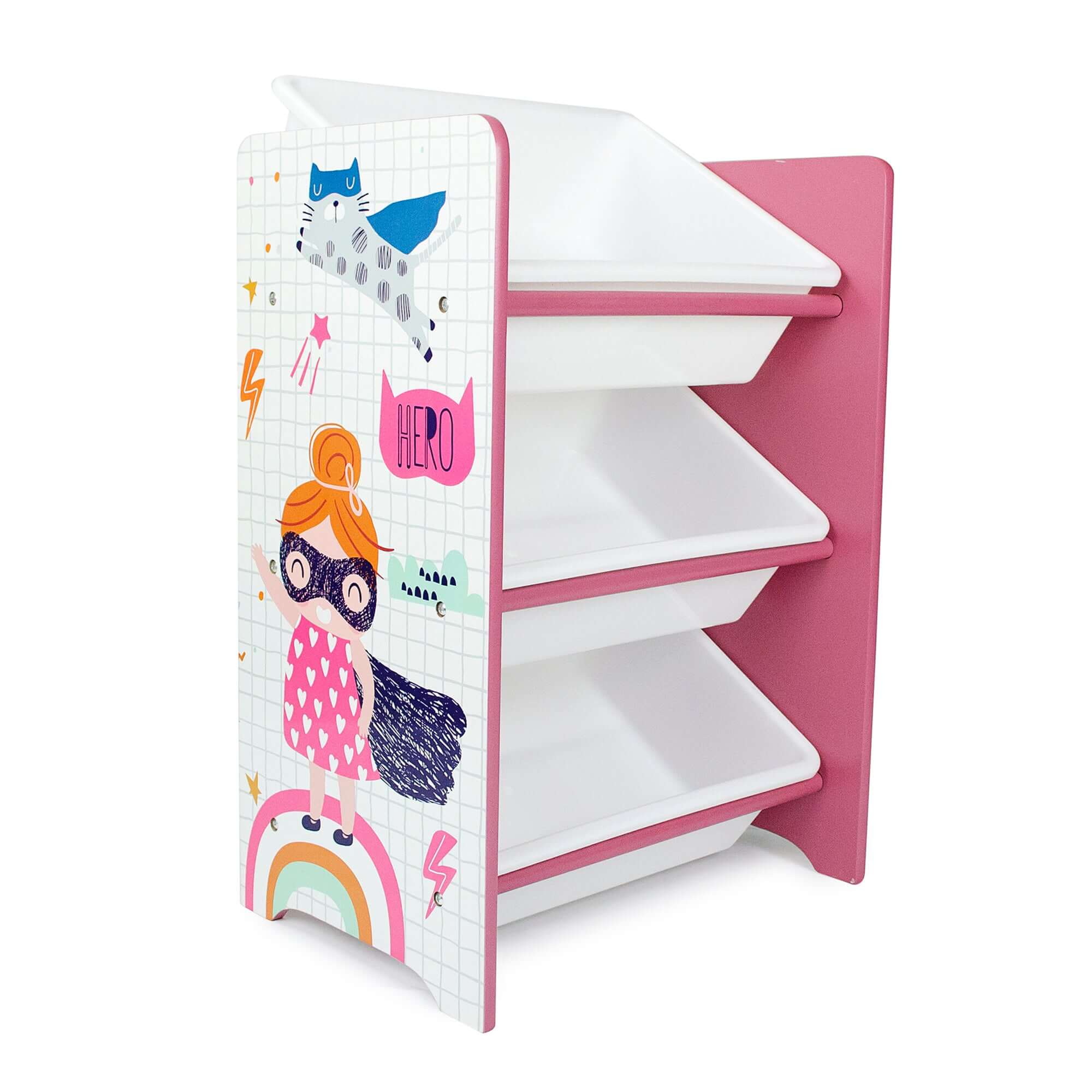 Home Canvas Furniture Trading LLC.Crazy Monster Toy Storage 3Bins Organizer For Kids Play Room, Blue Kids Furniture 