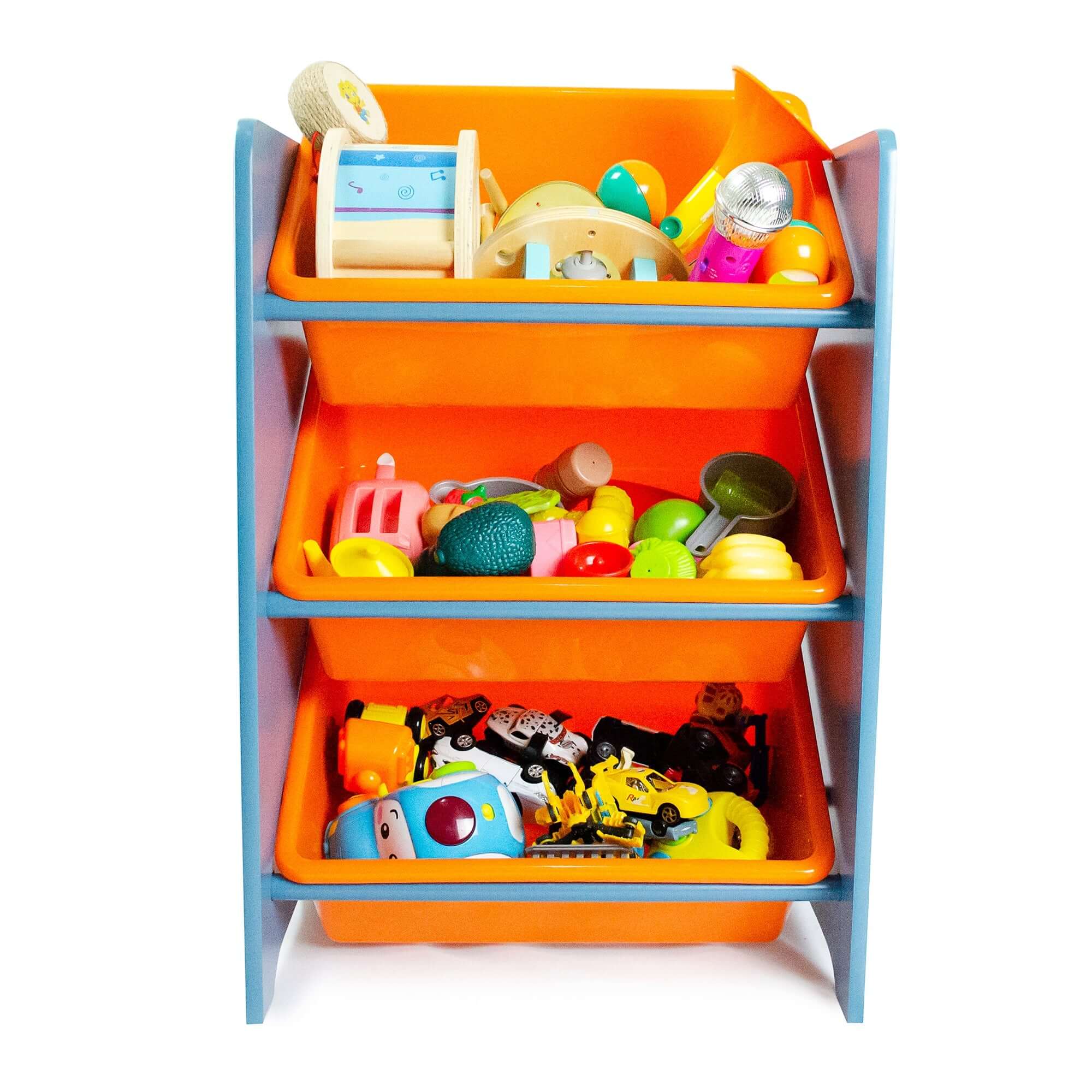 Home Canvas Furniture Trading LLC.Crazy Monster Toy Storage 3Bins Organizer For Kids Play Room, Blue Kids Furniture 