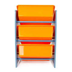 Home Canvas Furniture Trading LLC.Crazy Monster Toy Storage 3Bins Organizer For Kids Play Room, Blue Kids Furniture 