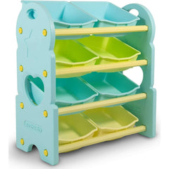 Home Canvas Furniture Trading LLC.Deluxe Multi-Bin Toy Organizer with Storage Bins - Blue Toy Storage 