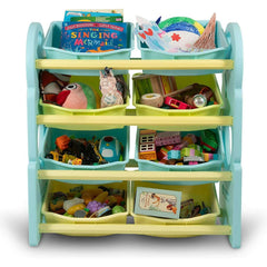 Home Canvas Furniture Trading LLC.Deluxe Multi-Bin Toy Organizer with Storage Bins - Blue Toy Storage 