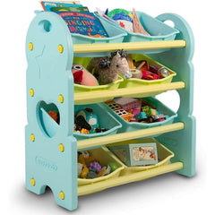 Home Canvas Furniture Trading LLC.Deluxe Multi-Bin Toy Organizer with Storage Bins - Blue Toy Storage 