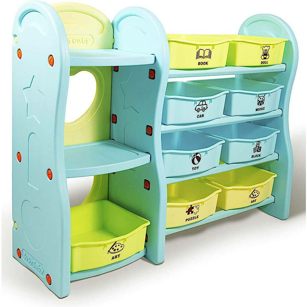 Home Canvas Furniture Trading LLC.Deluxe Multi-Bin Toy Organizer with Storage Bins- Multicolor Kids Storage 