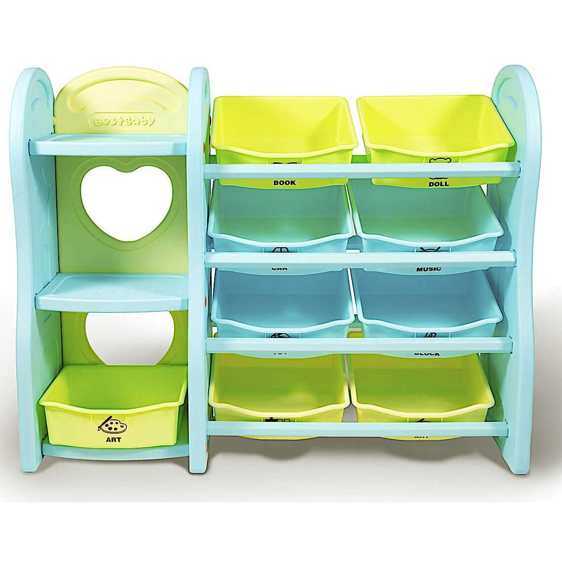 Home Canvas Furniture Trading LLC.Deluxe Multi-Bin Toy Organizer with Storage Bins- Multicolor Kids Storage 