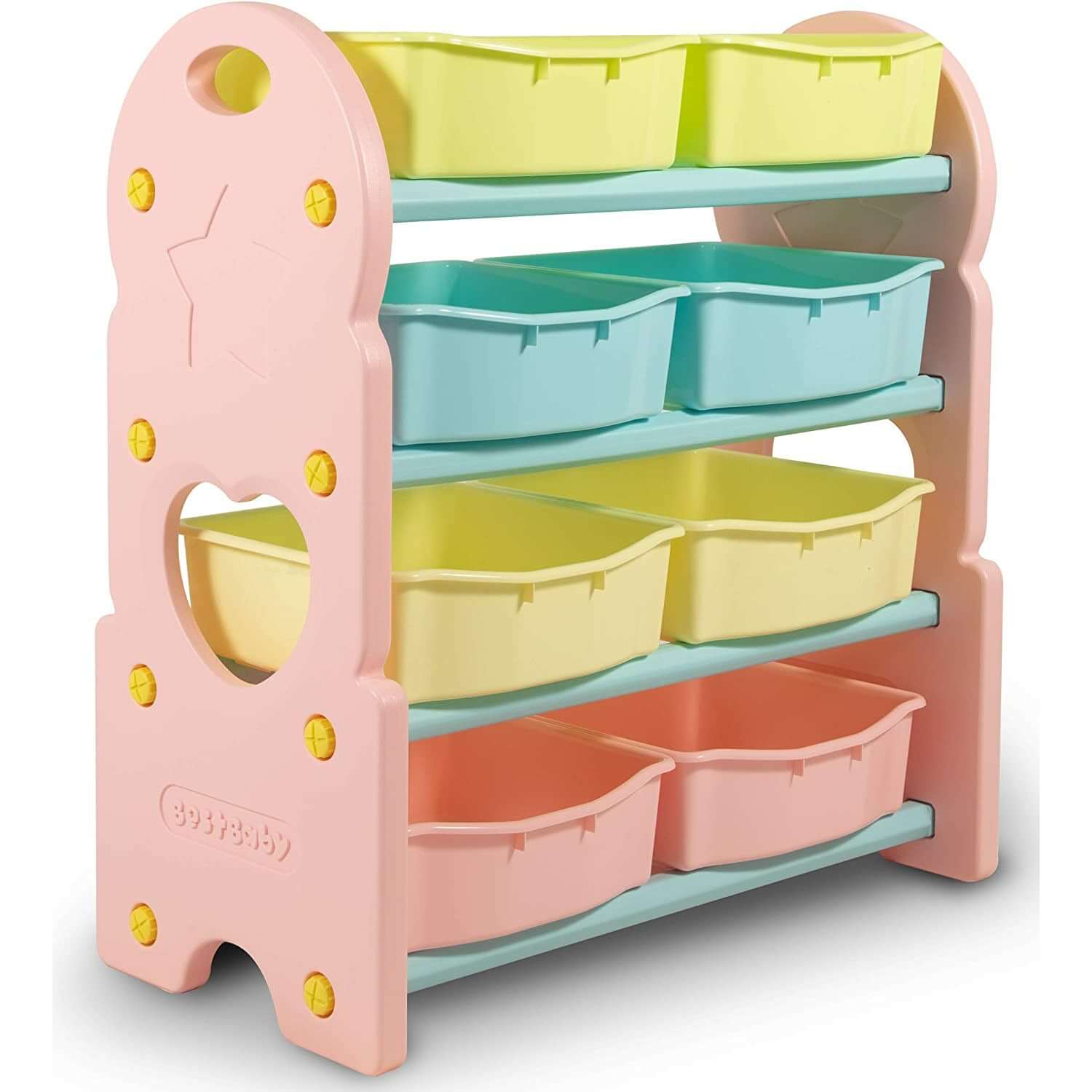 Home Canvas Furniture Trading LLC.Deluxe Multi-Bin Toy Organizer with Storage Bins - Pink Toy Storage 