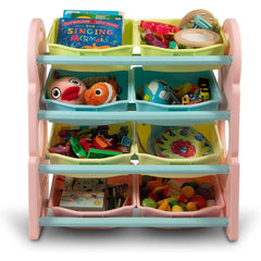 Home Canvas Furniture Trading LLC.Deluxe Multi-Bin Toy Organizer with Storage Bins - Pink Toy Storage 