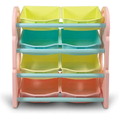 Home Canvas Furniture Trading LLC.Deluxe Multi-Bin Toy Organizer with Storage Bins - Pink Toy Storage 