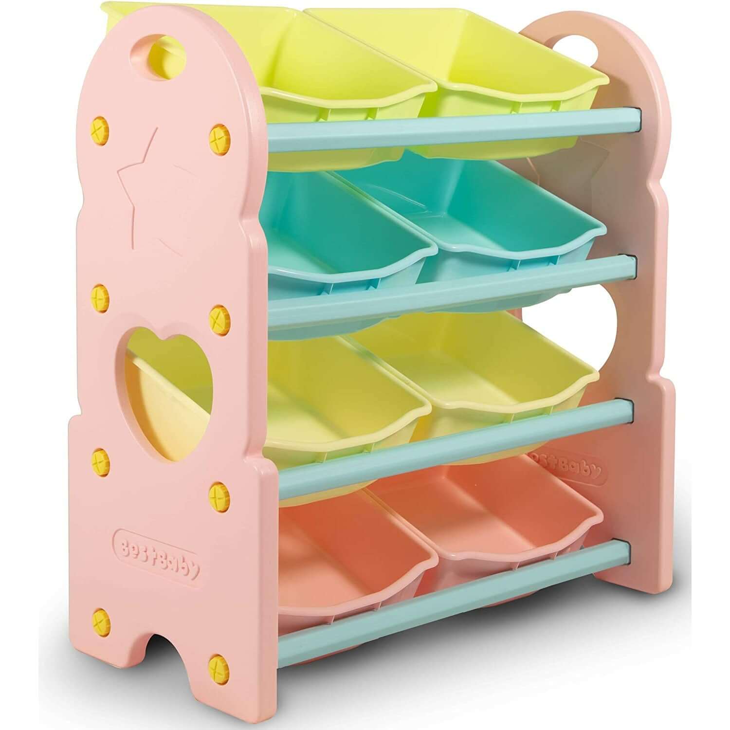 Home Canvas Furniture Trading LLC.Deluxe Multi-Bin Toy Organizer with Storage Bins - Pink Toy Storage 