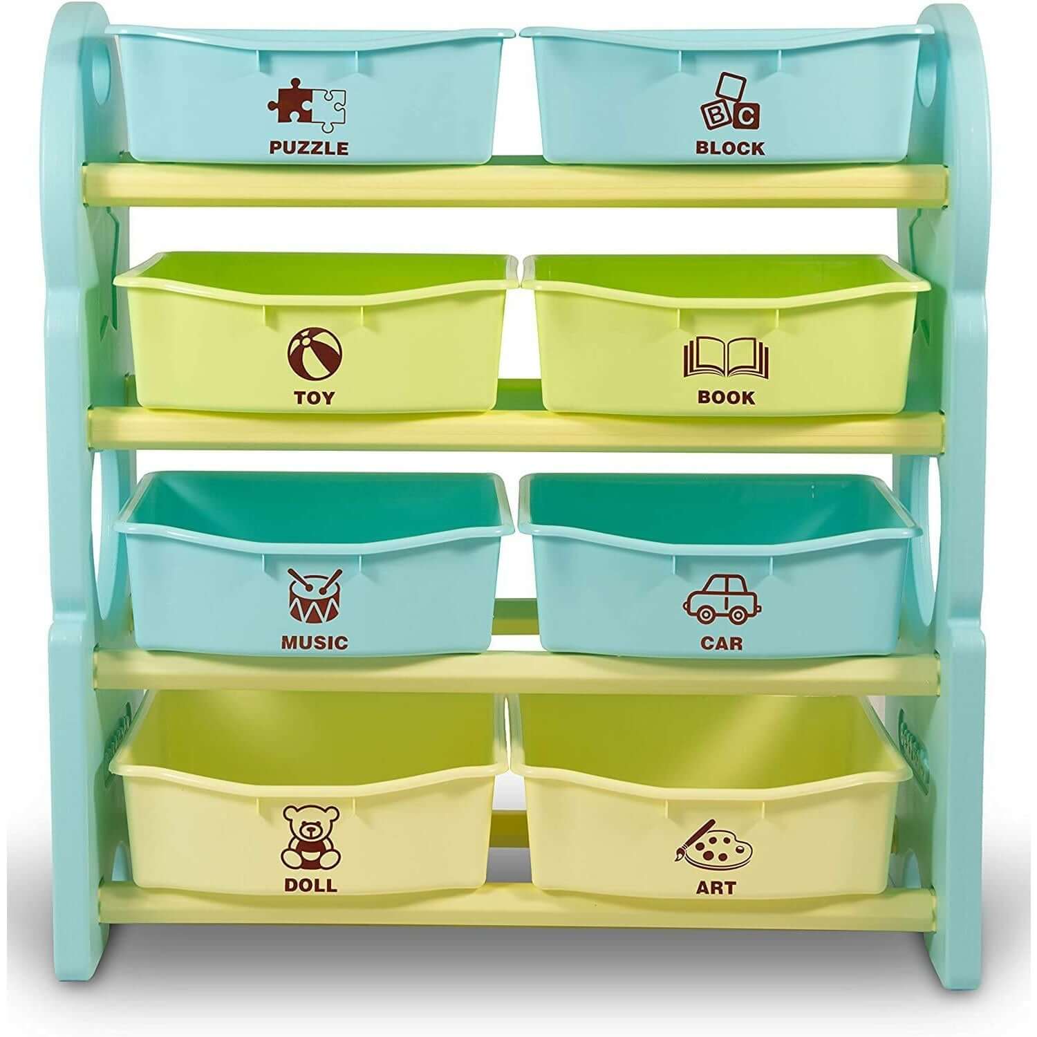 Home Canvas Furniture Trading LLC.Deluxe Multi-Bin Toy Organizer with Storage Bins - Pink Toy Storage Blue 