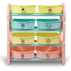 Home Canvas Furniture Trading LLC.Deluxe Multi-Bin Toy Organizer with Storage Bins - Pink Toy Storage Pink 