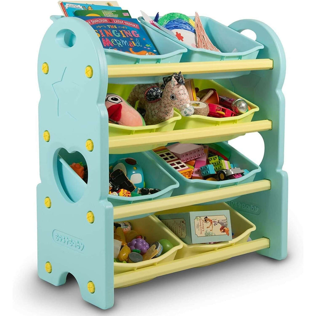 Home Canvas Furniture Trading LLC.Deluxe Multi-Bin Toy Organizer with Storage Bins, Toy Storage Box Red Kids Storage 