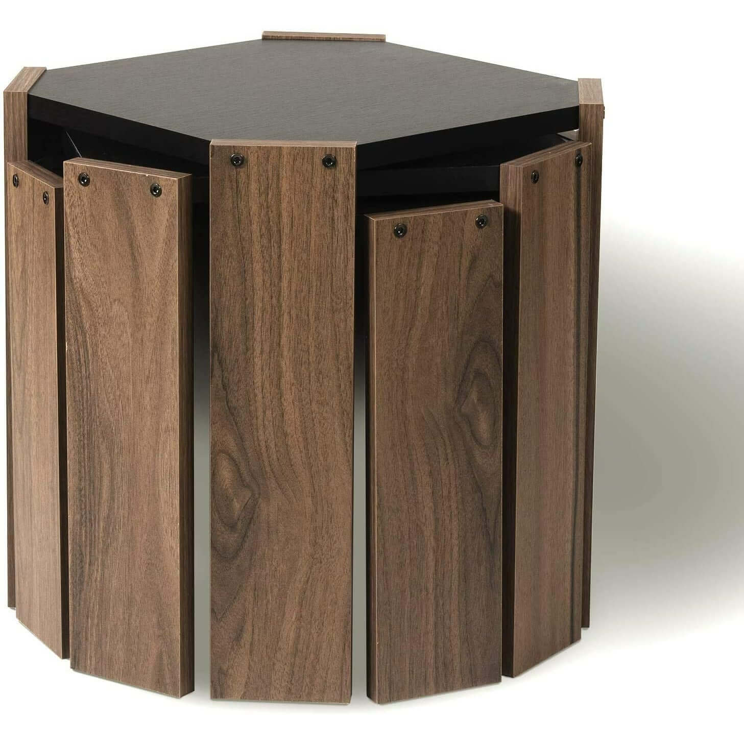 Home Canvas Furniture Trading LLC.Hansel Nested Coffee Table Set of Three Walnut-White Coffee Tables 