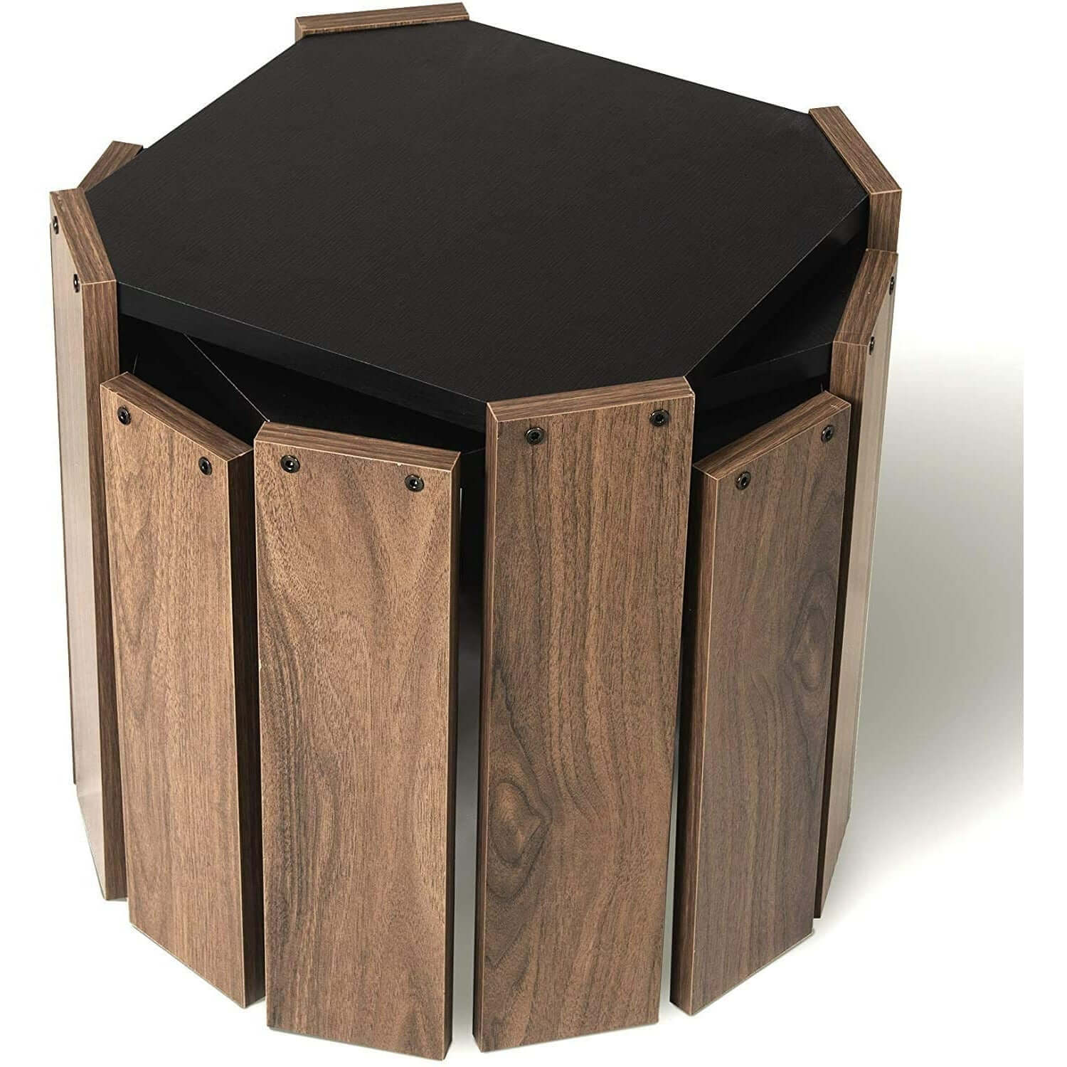 Home Canvas Furniture Trading LLC.Hansel Nested Coffee Table Set of Three Walnut-White Coffee Tables 