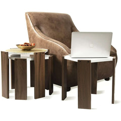 Home Canvas Furniture Trading LLC.Hansel Nested Coffee Table Set of Three White Coffee Table 