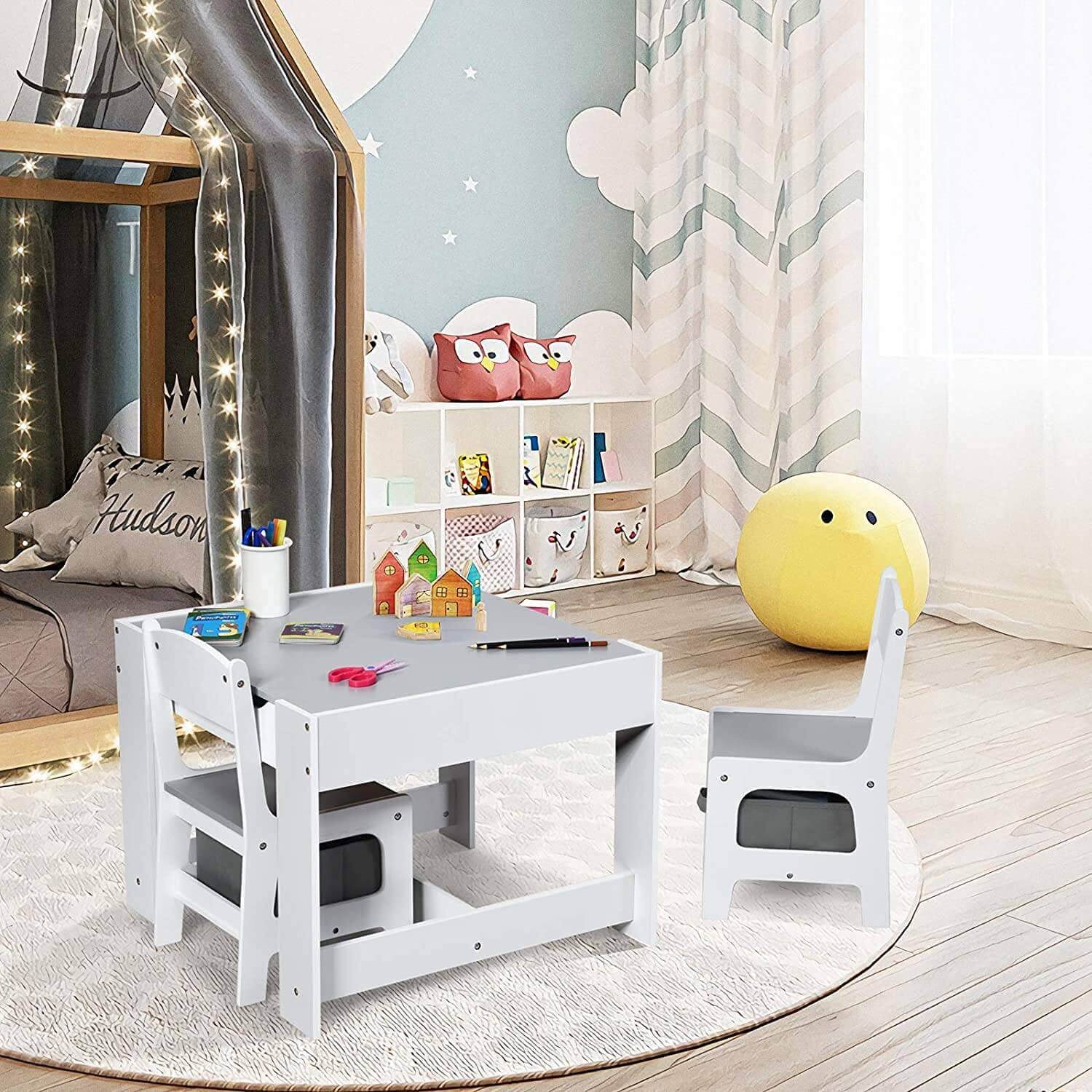 Home CanvasHome Canvas 3 in 1 Activity Table for Kids - Table and Chair Sets for Infants Kids Chair 