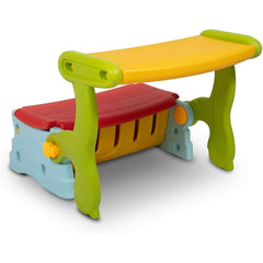 Home CanvasHome Canvas 3 in 1 Kids Set - Table, Desk & Bench - Multicolor - for Toddlers Kids Furniture 