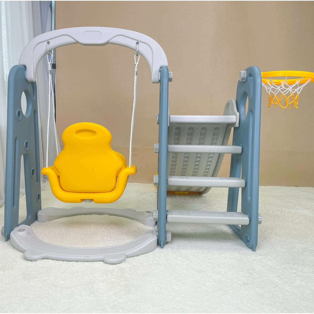 Home CanvasHome Canvas 3 in 1 Play Set with Climber, Swing & Basketball Hoop for Toddlers 