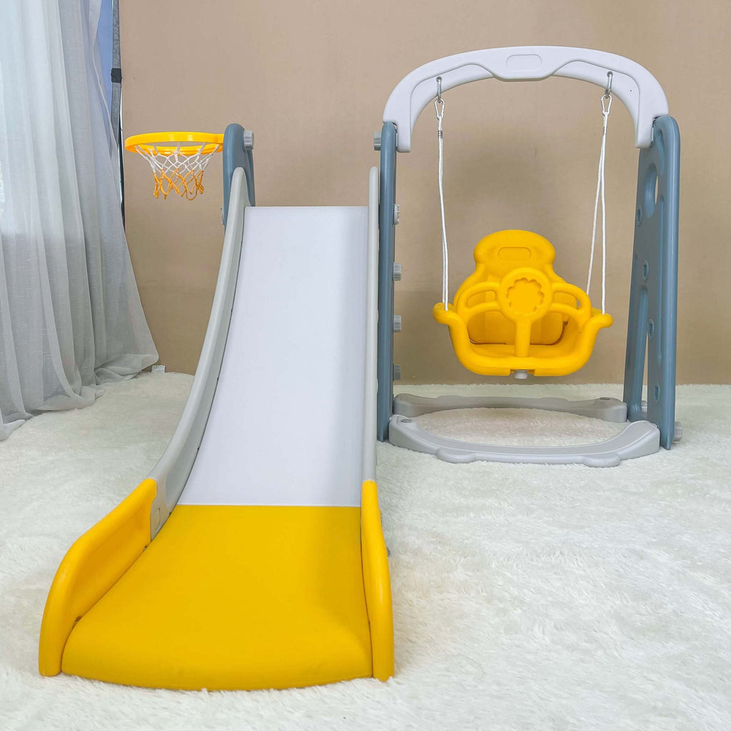 Home CanvasHome Canvas 3 in 1 Play Set with Climber, Swing & Basketball Hoop for Toddlers 