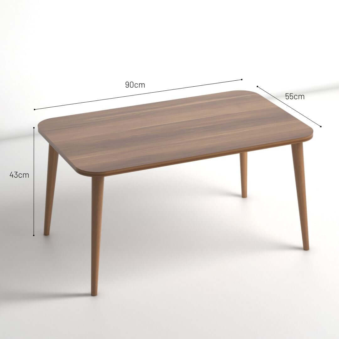 Home CanvasHome Canvas Centre Coffee Table for Living Room - with Wooden legs - Walnut Coffee Table 