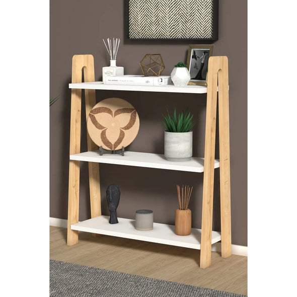 Home CanvasHome Canvas Como Made In Turkey Modern Book Shelves For Living Room Or Study Room Book Shelve, Easy Assembly Book Shelf - Oak And White Living Room Furniture Sets 