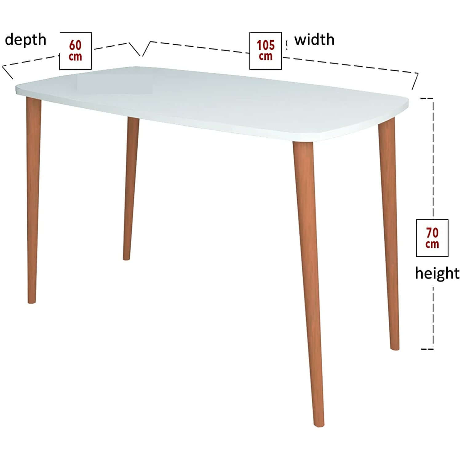 Home CanvasHome Canvas Compo 60X90 Wodden Legs Table White Workspace Tables 