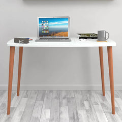 Home CanvasHome Canvas Compo 60X90 Wodden Legs Table White Workspace Tables 
