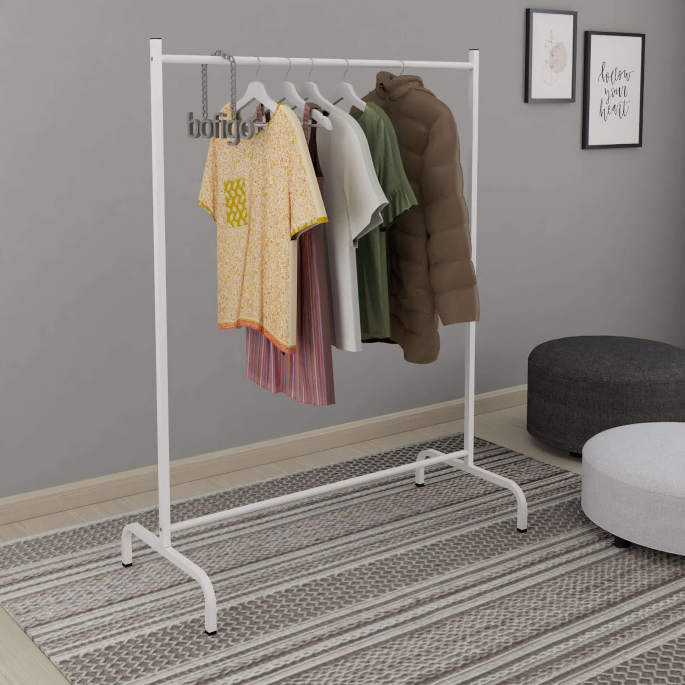 Home CanvasHome Canvas Compo Clothes Hanger Stand White Hanger Stand 