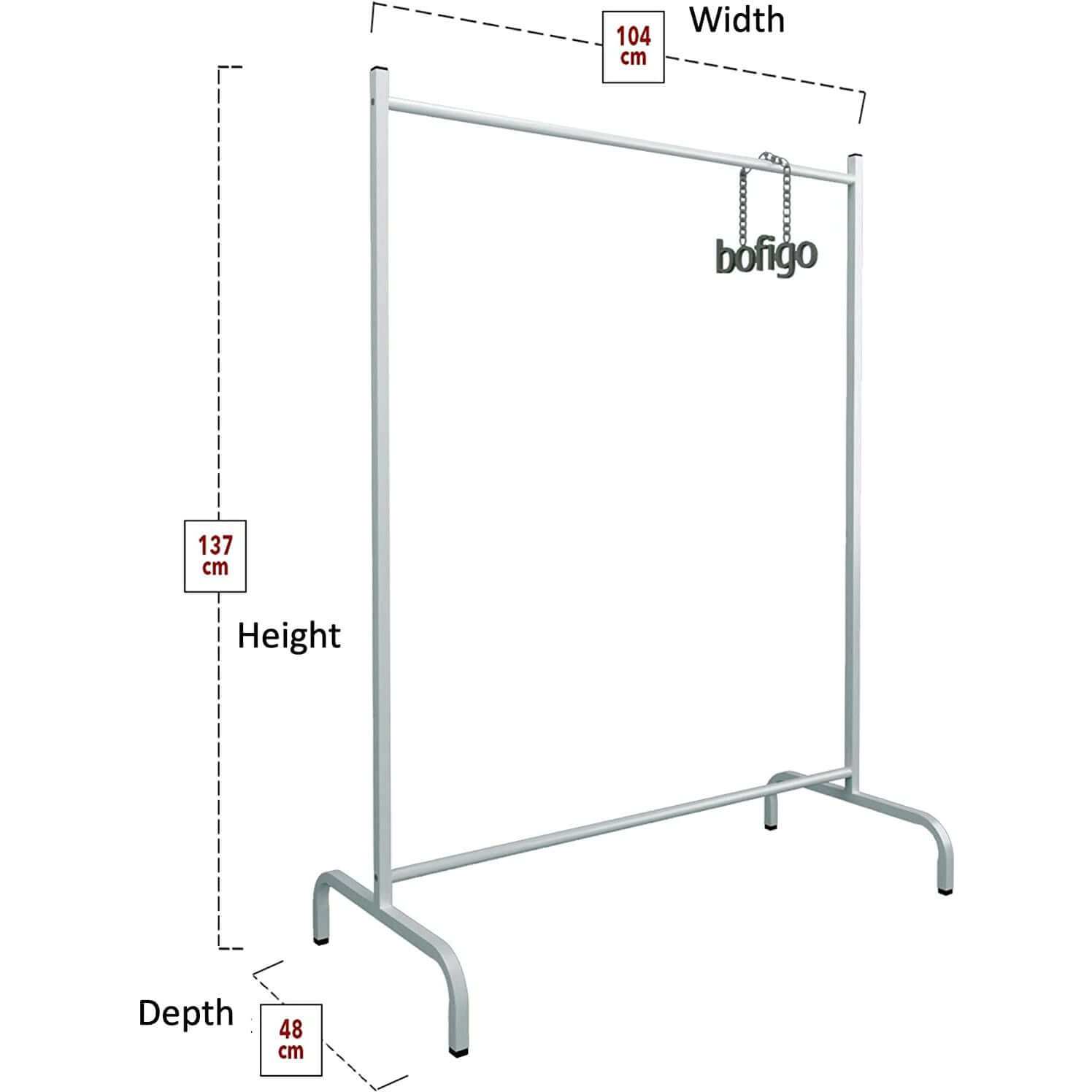 Home CanvasHome Canvas Compo Clothes Hanger Stand White Hanger Stand 