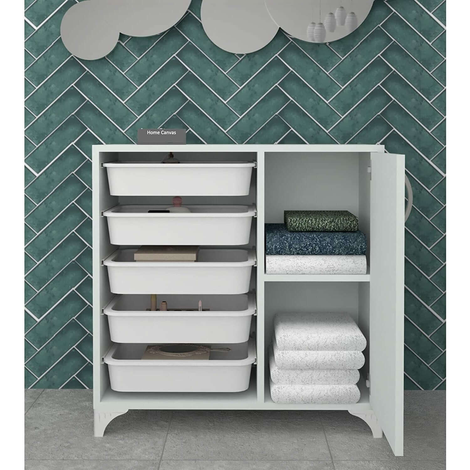 Home CanvasHome Canvas Compo Multifunctional Cabinet (5 Baskets) Cabinets & Storage 