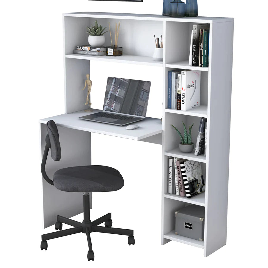 Home Canvas Furniture Trading LLC.Home Canvas Computer Desk with Bookshelf and Shelves - Walnut Computer Table 