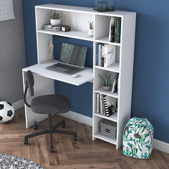 Home Canvas Furniture Trading LLC.Home Canvas Computer Desk with Bookshelf and Shelves - Walnut Computer Table 