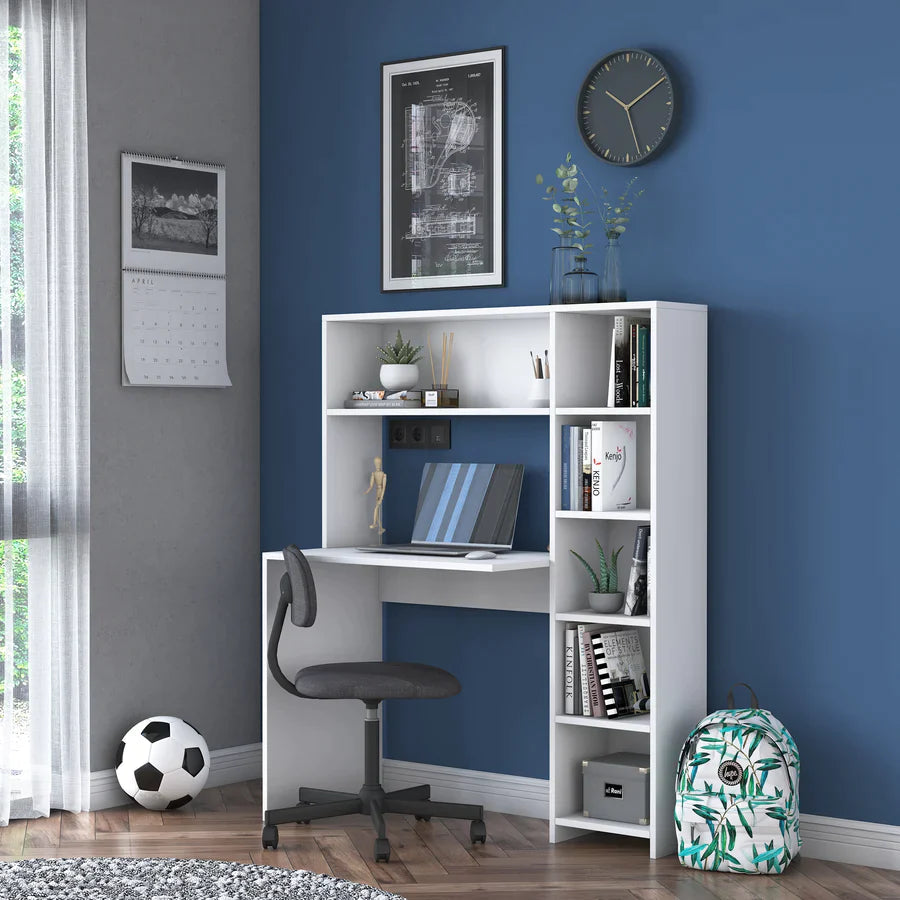 Home Canvas Furniture Trading LLC.Home Canvas Computer Desk with Bookshelf and Shelves - Walnut Computer Table 