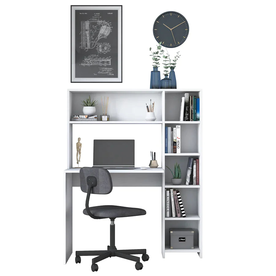 Home Canvas Furniture Trading LLC.Home Canvas Computer Desk with Bookshelf and Shelves - Walnut Computer Table 