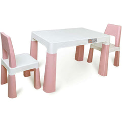 Home CanvasHome Canvas Early Learning Study Table & Chair Set - Storage Drawers - Pink Kids Furniture 