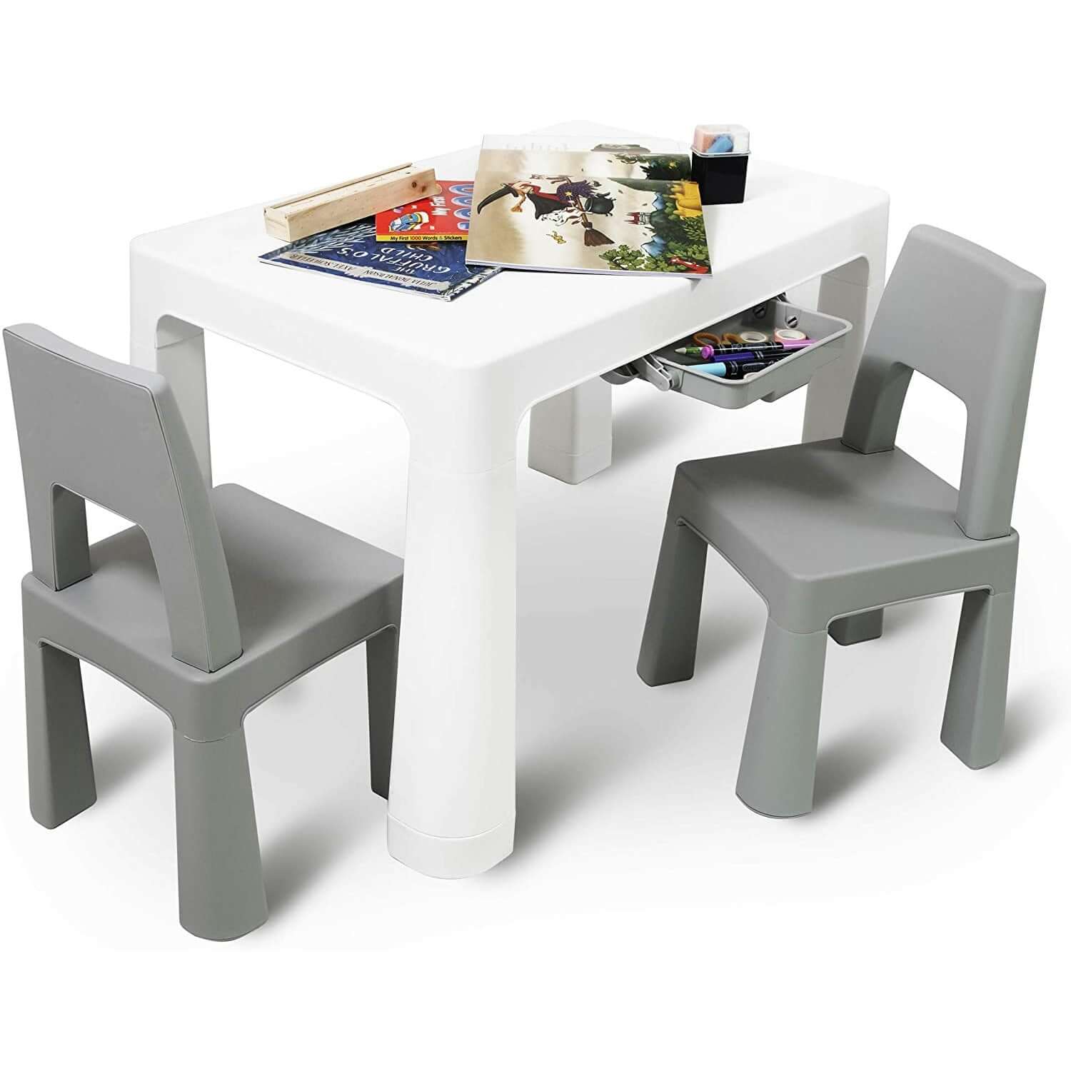 Home CanvasHome Canvas Early Learning Study Table & Chair Set - Storage Drawers - Pink Kids Furniture 